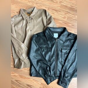 Black and Tan faux Leather bundle Jackets